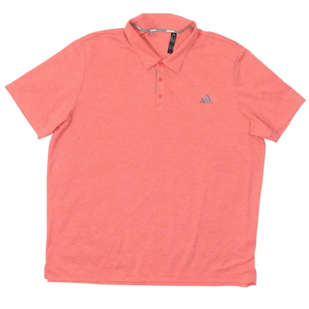 Adidas Men's Red Polo Shirt Short Sleeve Solid Polyester 2XL